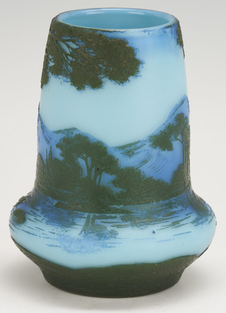 Lot 403: 2 French Art Nouveau Art Glass items, Daum Nancy & DeVez Vase