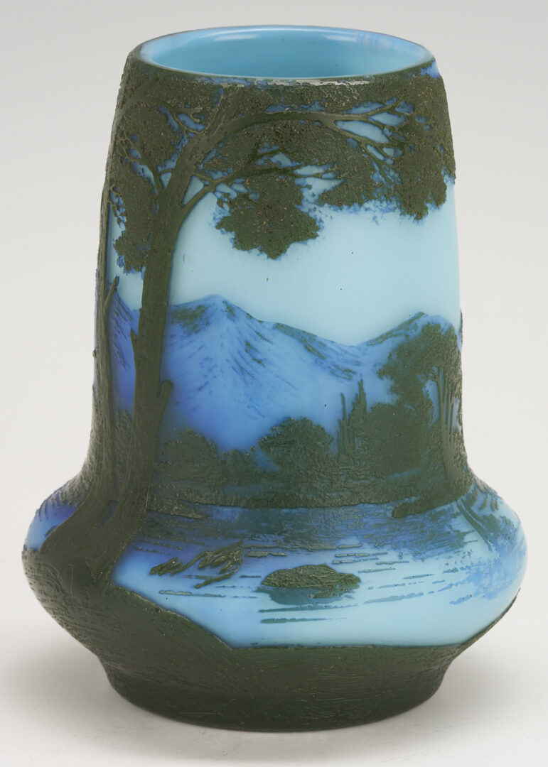 Lot 403: 2 French Art Nouveau Art Glass items, Daum Nancy & DeVez Vase