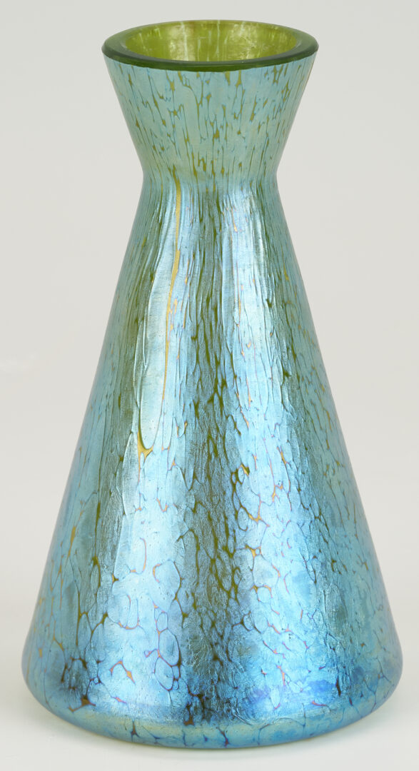 Lot 404: Loetz Papillon Vase & Signed Durand Gold Bowl