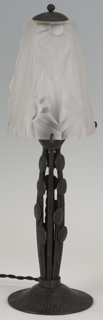 Lot 405: Pair Signed Degue French Art Deco Boudoir Lamps