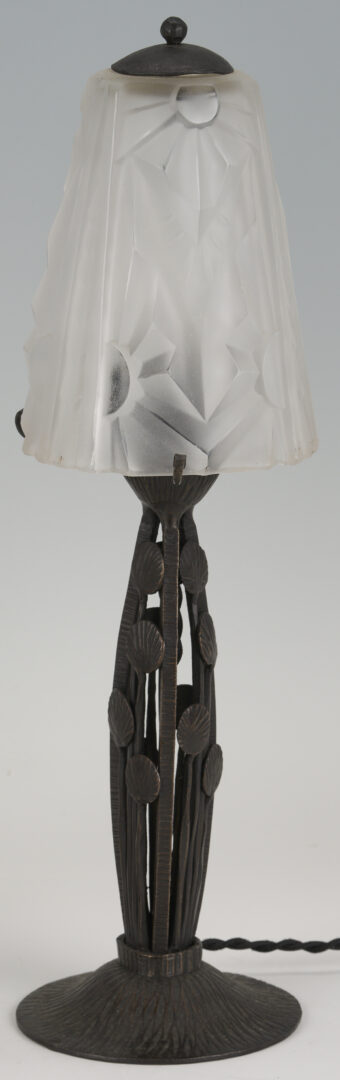 Lot 405: Pair Signed Degue French Art Deco Boudoir Lamps