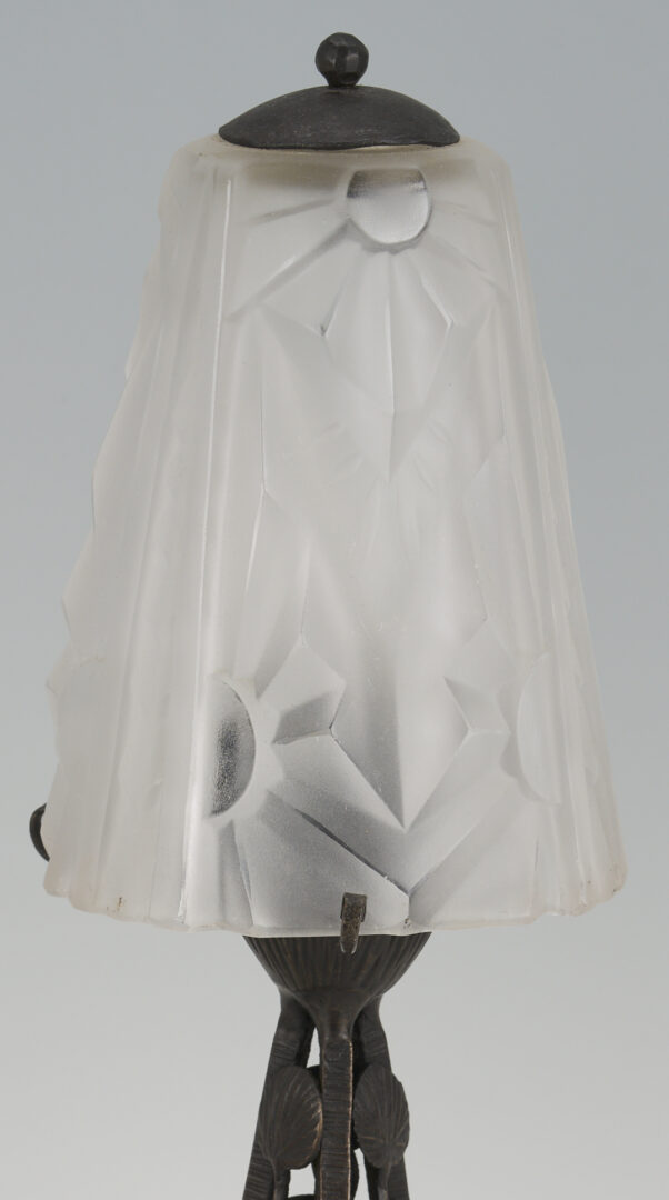 Lot 405: Pair Signed Degue French Art Deco Boudoir Lamps