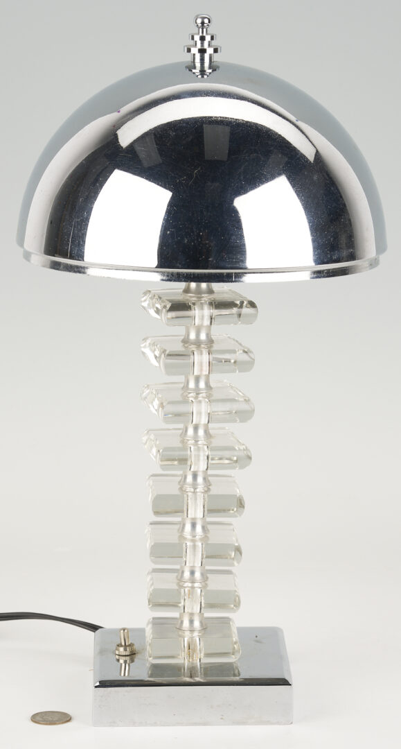 Lot 407: French Art Deco Table Lamp, Style of Jacques Adnet
