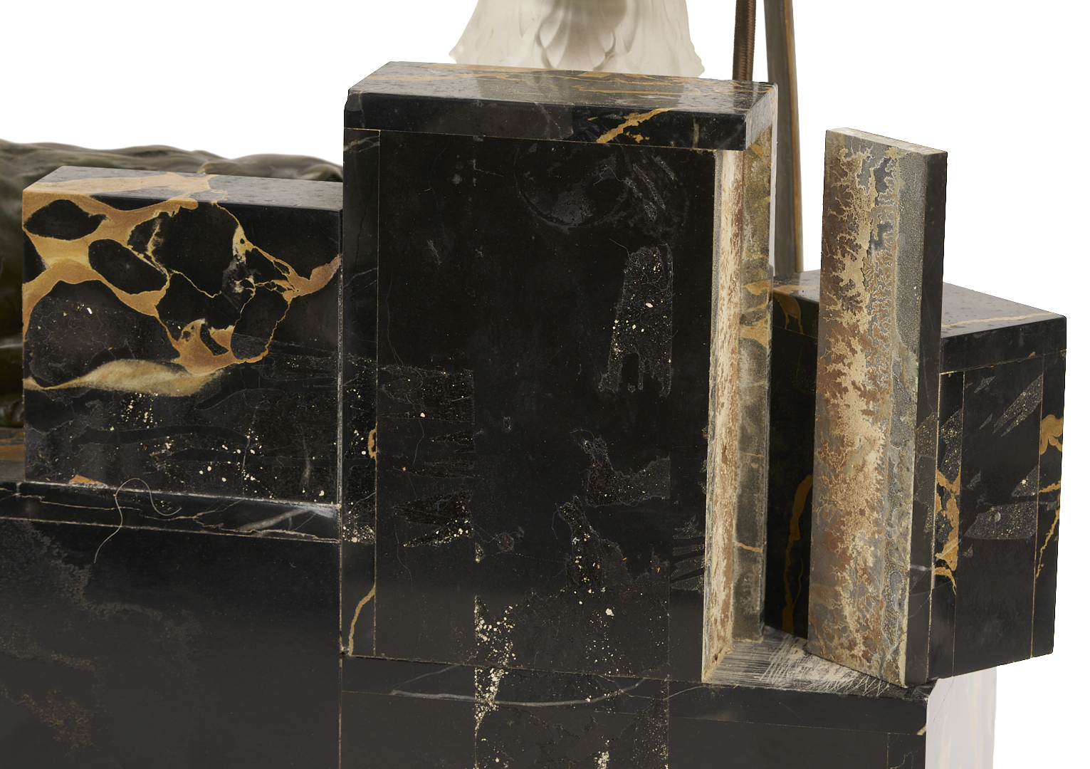 Lot 408: Art Deco Marble & Bronze Desk Lamp