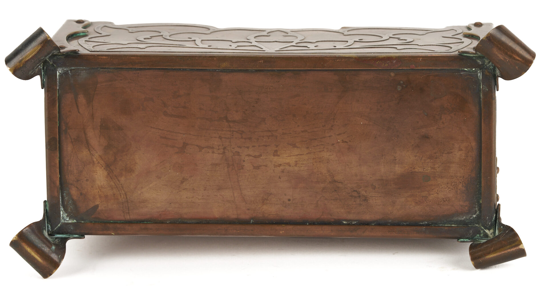 Lot 409: Tiffany Arts & Crafts Candlestick plus Letter Caddy
