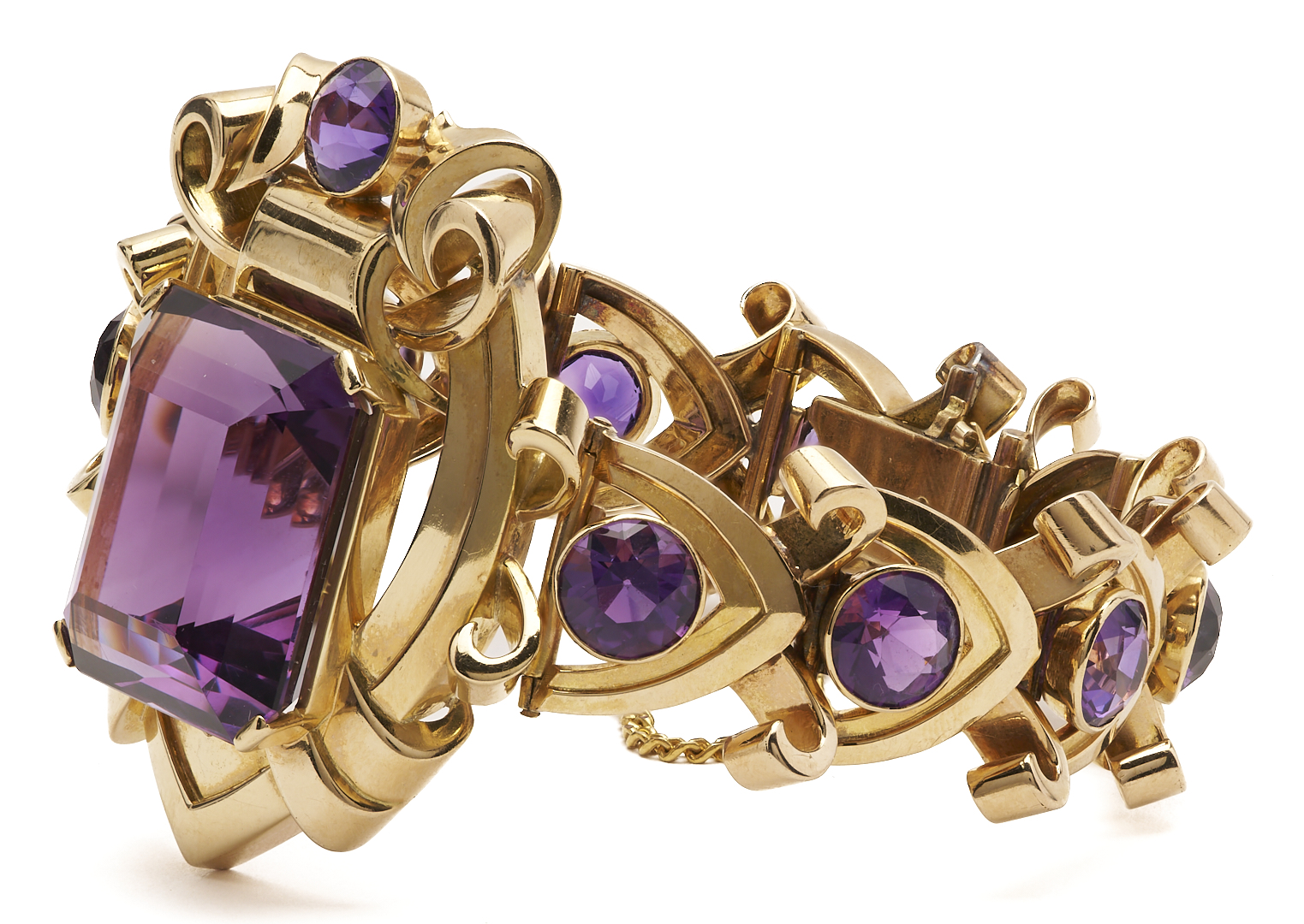 Lot 40: Antique Gold & Amethyst Bracelet