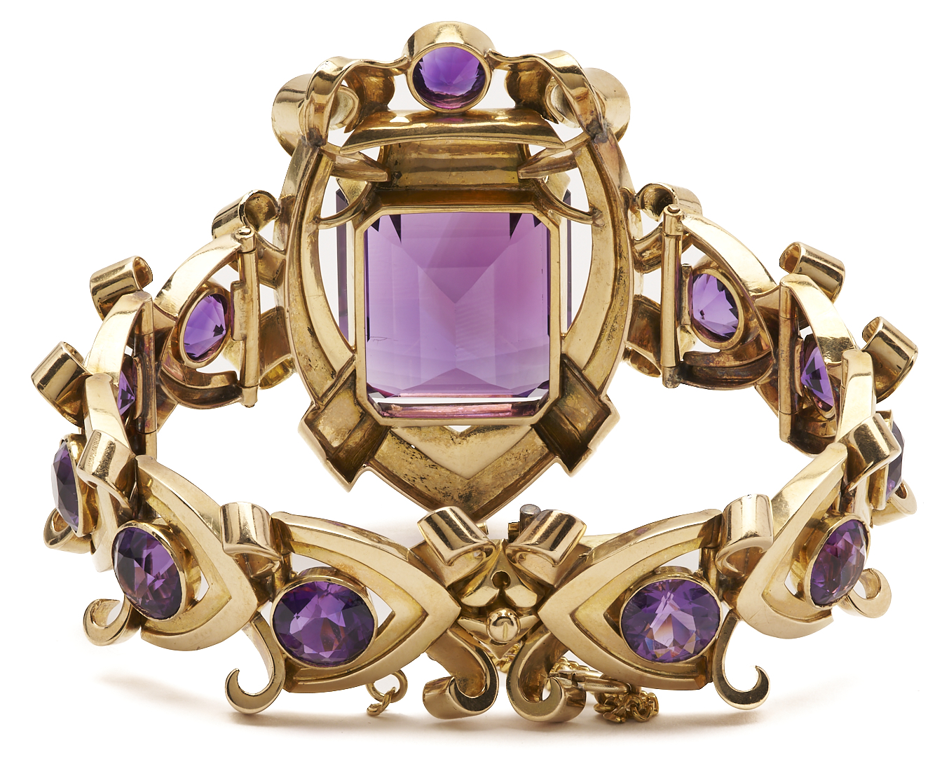 Lot 40: Antique Gold & Amethyst Bracelet
