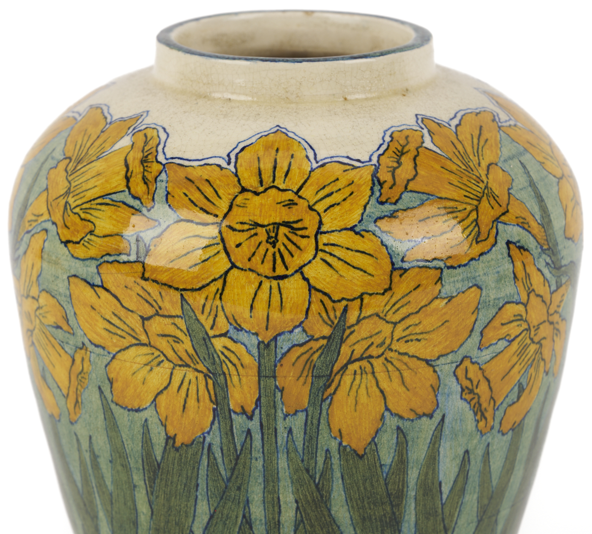 Lot 411: Exhibited Newcomb College Daffodil Vase, c. 1897