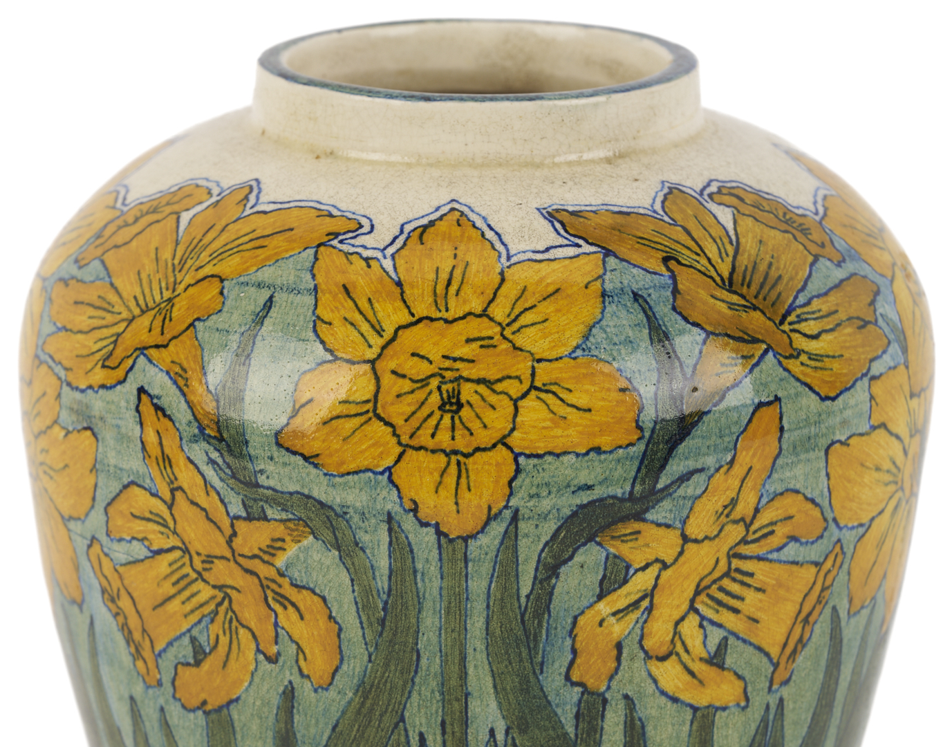 Lot 411: Exhibited Newcomb College Daffodil Vase, c. 1897