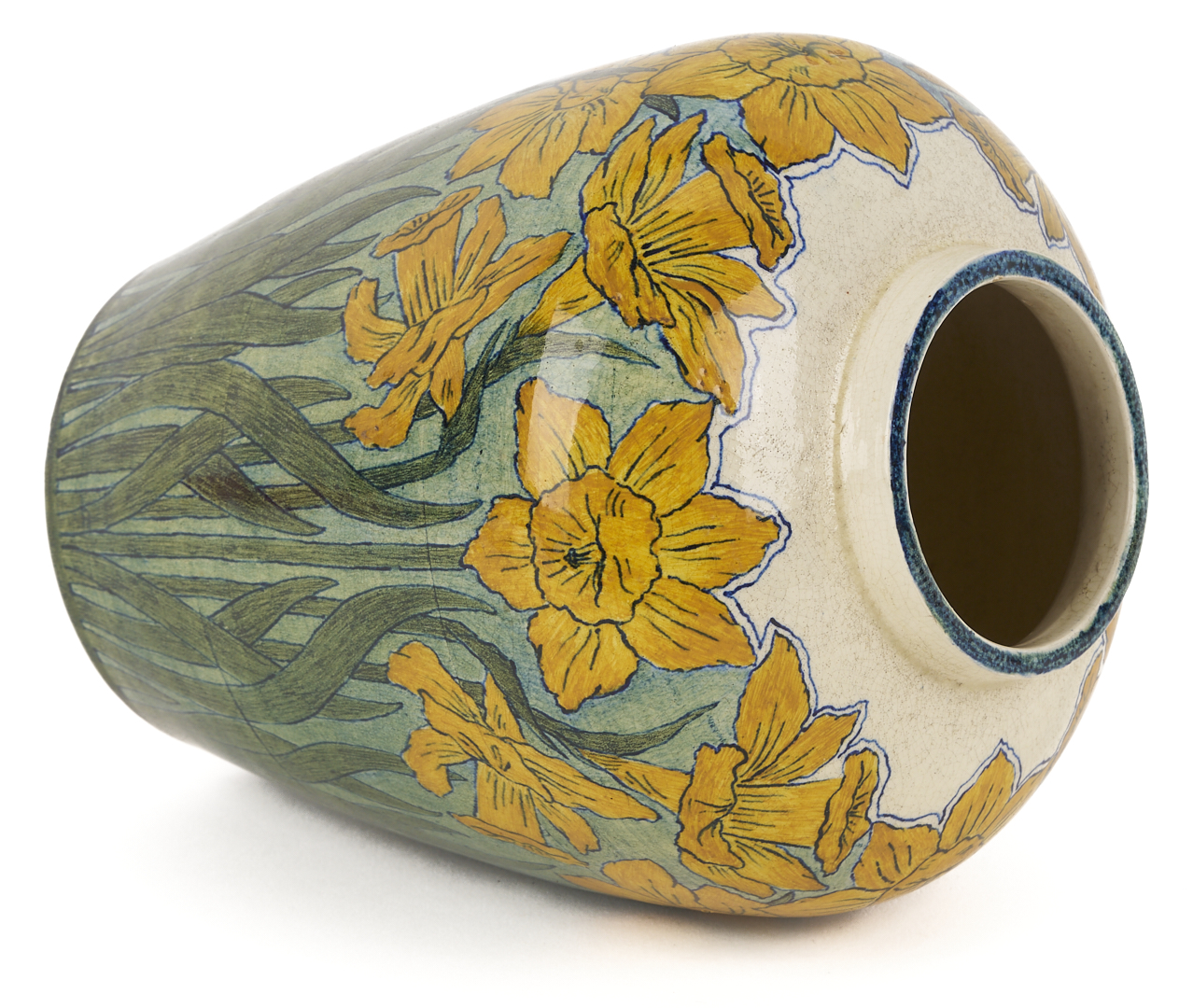 Lot 411: Exhibited Newcomb College Daffodil Vase, c. 1897