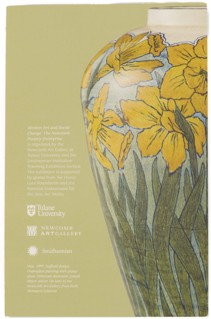 Lot 411: Exhibited Newcomb College Daffodil Vase, c. 1897