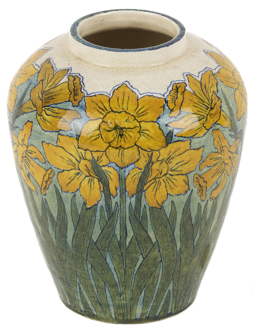 Lot 411: Exhibited Newcomb College Daffodil Vase, c. 1897