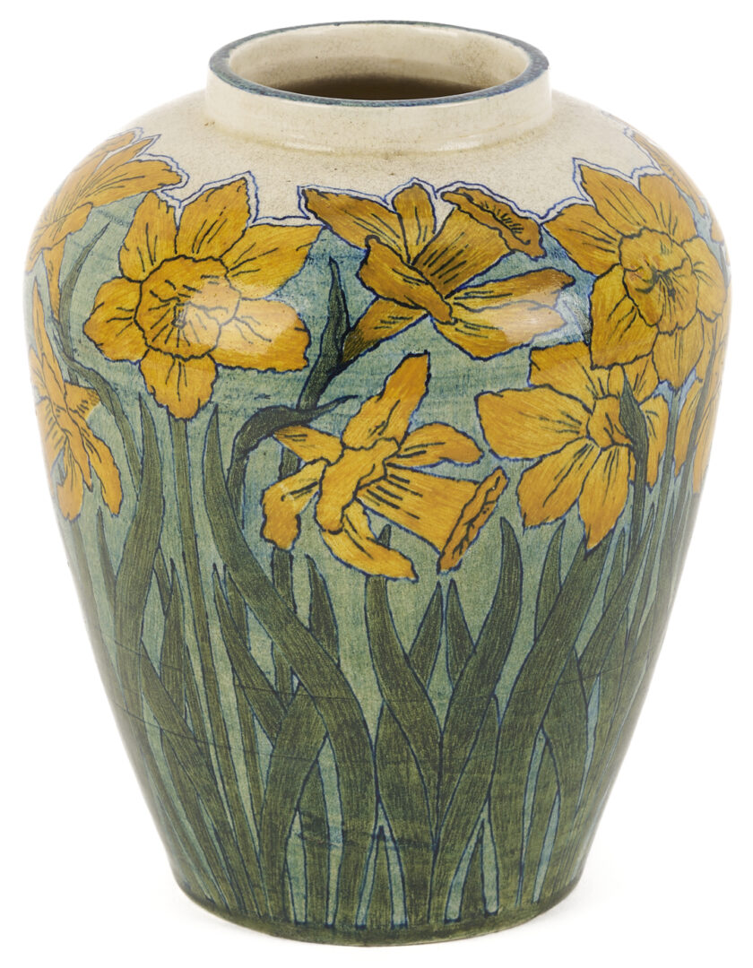 Lot 411: Exhibited Newcomb College Daffodil Vase, c. 1897