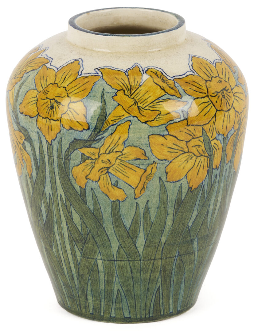 Lot 411: Exhibited Newcomb College Daffodil Vase, c. 1897