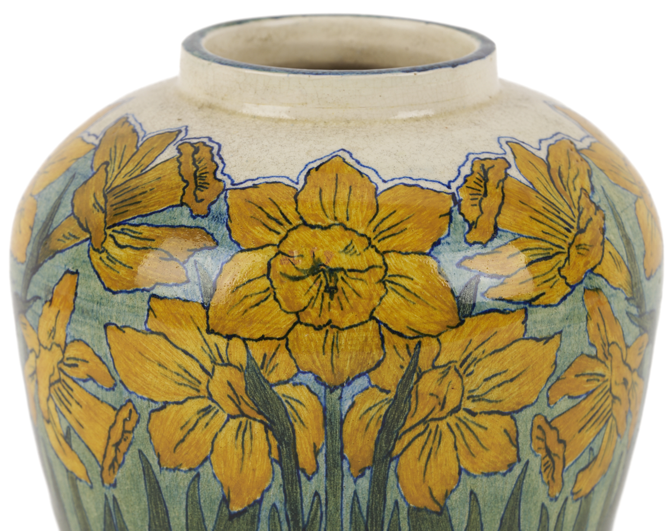 Lot 411: Exhibited Newcomb College Daffodil Vase, c. 1897