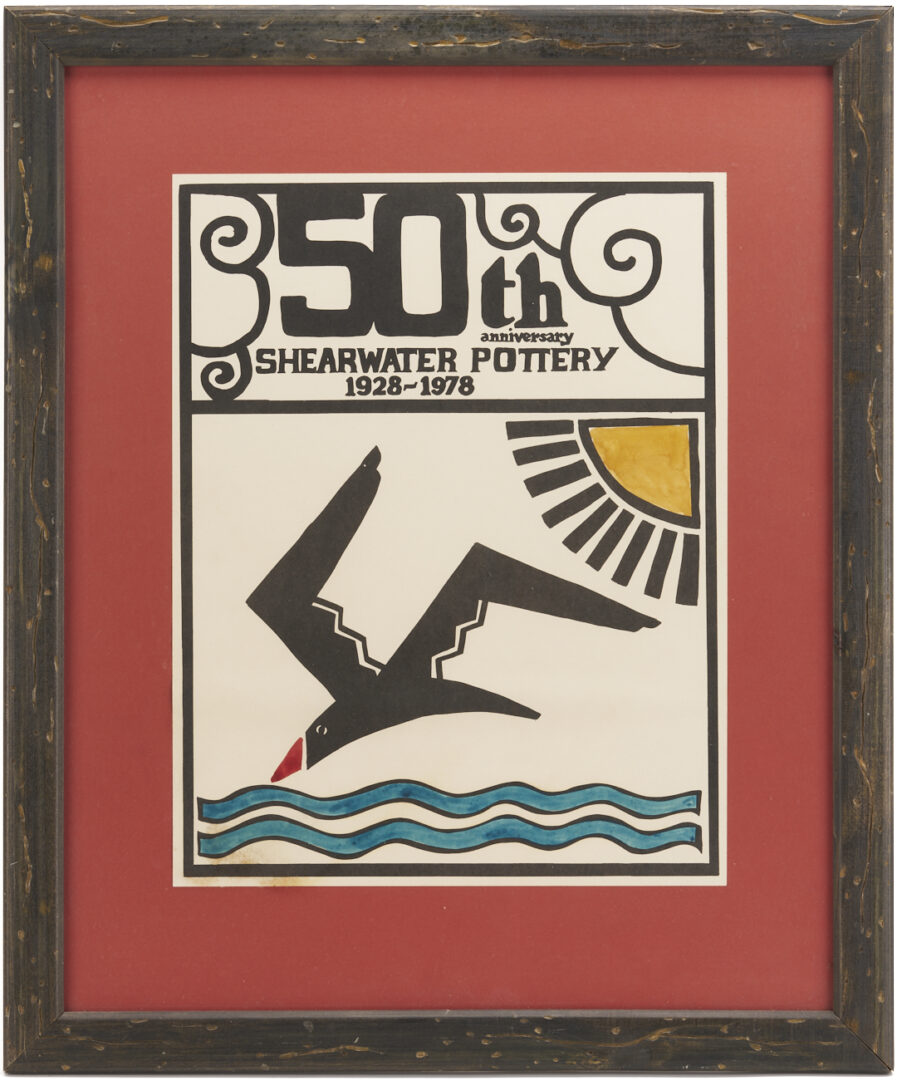 Lot 414: Walter Anderson Shearwater Pottery Bowl and Poster