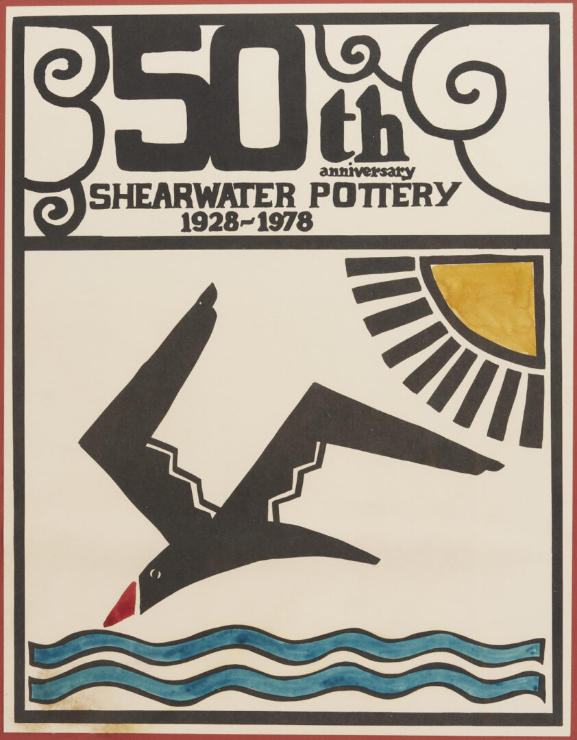 Lot 414: Walter Anderson Shearwater Pottery Bowl and Poster