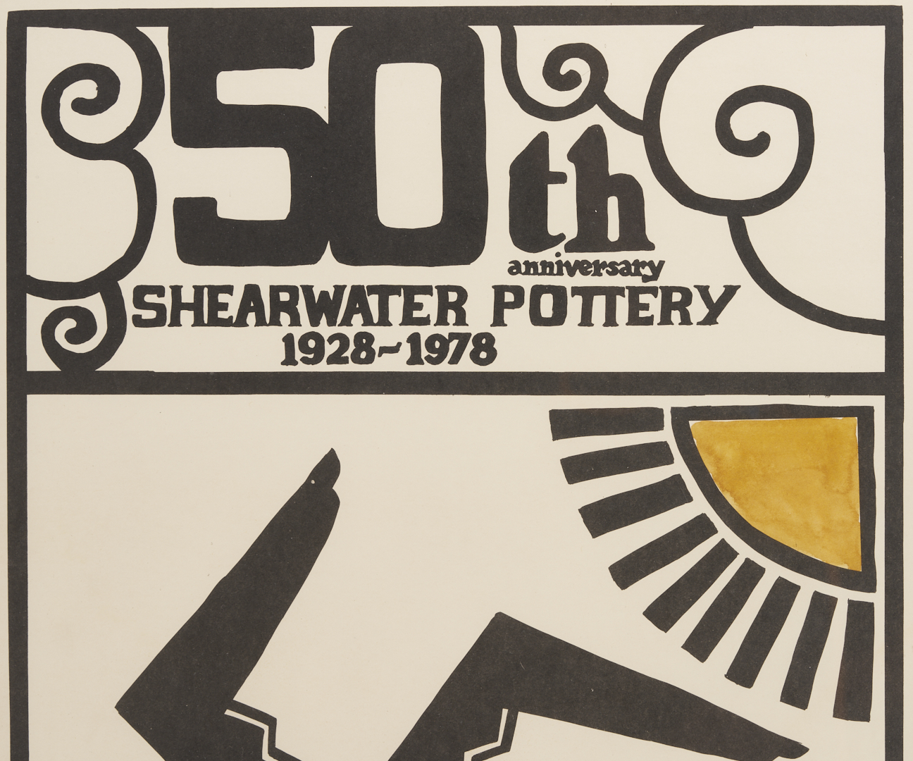 Lot 414: Walter Anderson Shearwater Pottery Bowl and Poster