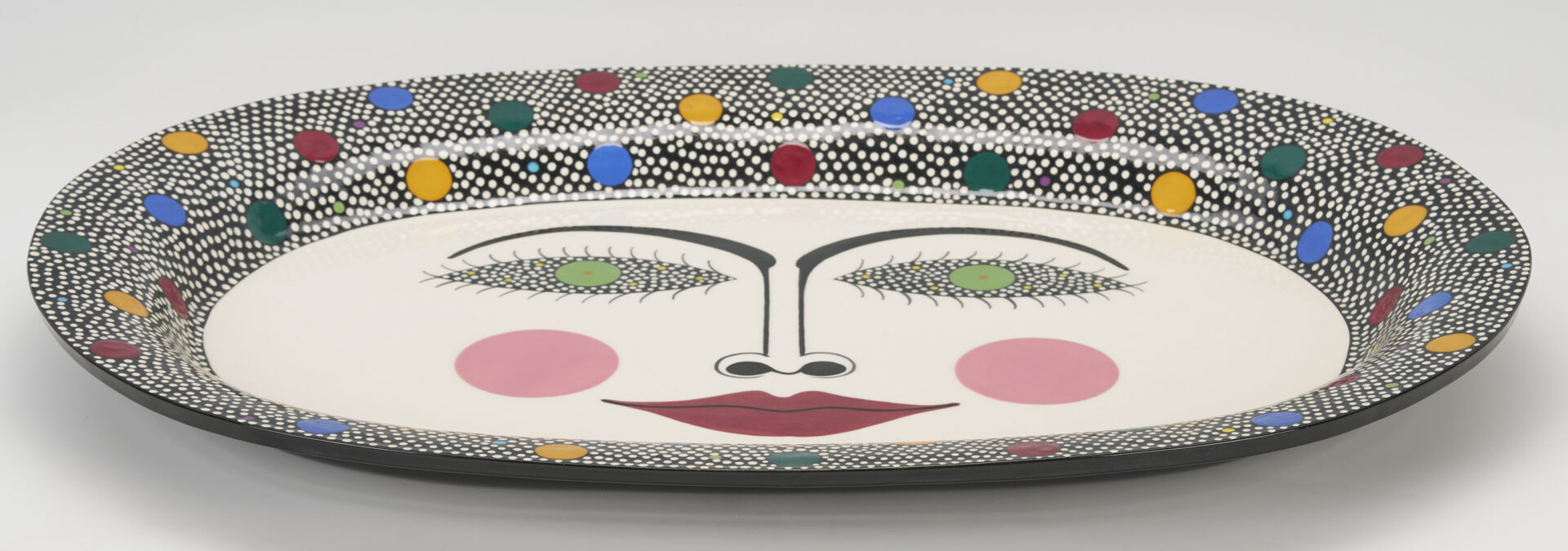 Lot 415: 4 Patrick Dougherty Polychrome Ceramic Wall Plaques