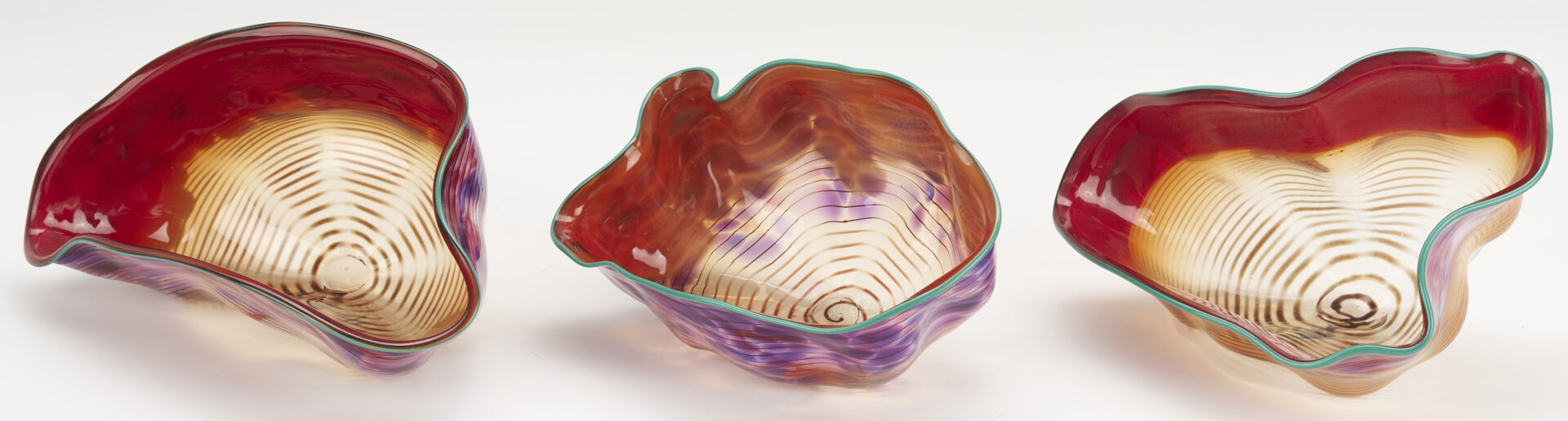 Lot 416: Dale Chihuly Vermillion Macchia Set, 1986, 7 pcs