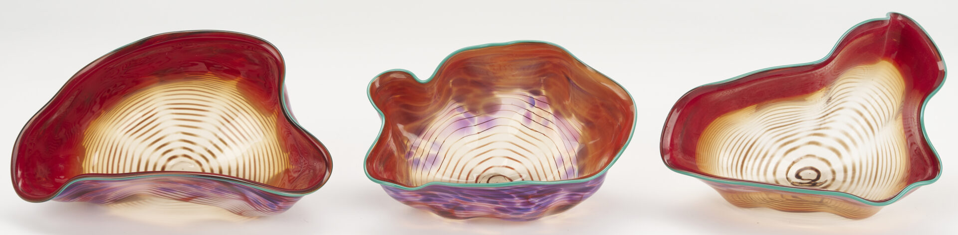 Lot 416: Dale Chihuly Vermillion Macchia Set, 1986, 7 pcs