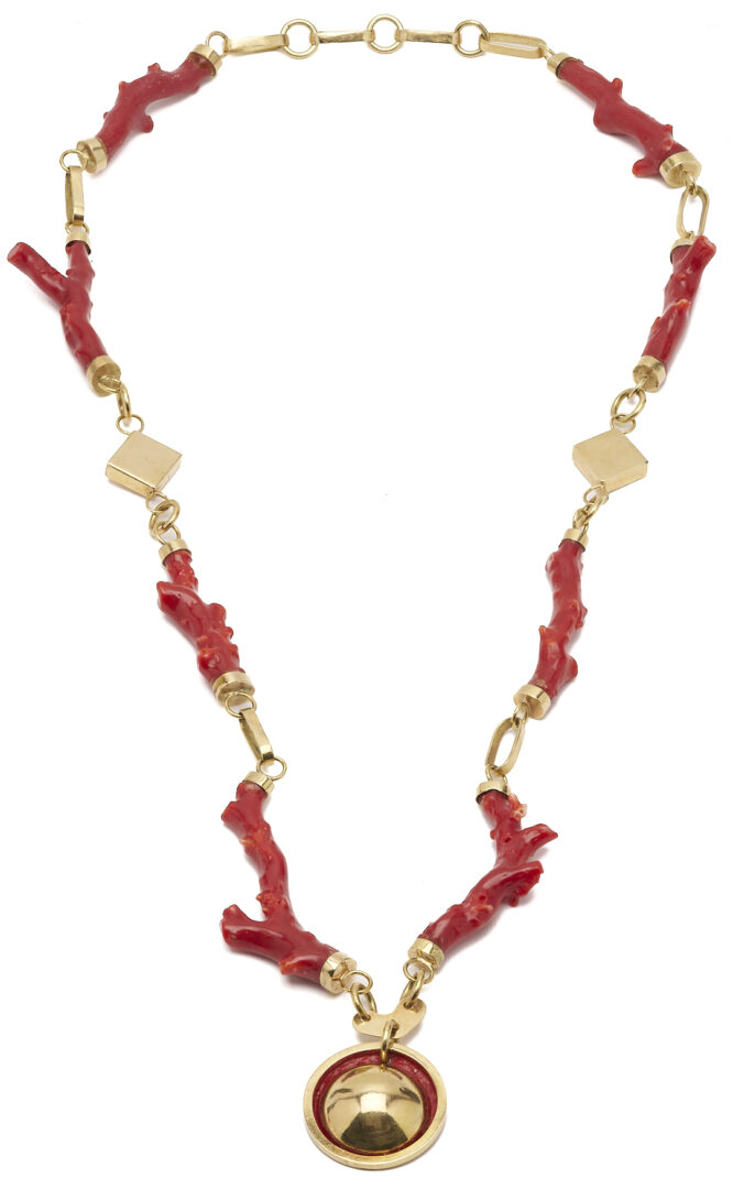 Lot 41: Handmade 14K & Red Branch Coral Necklace