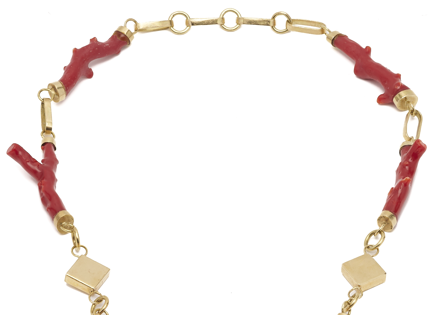 Lot 41: Handmade 14K & Red Branch Coral Necklace