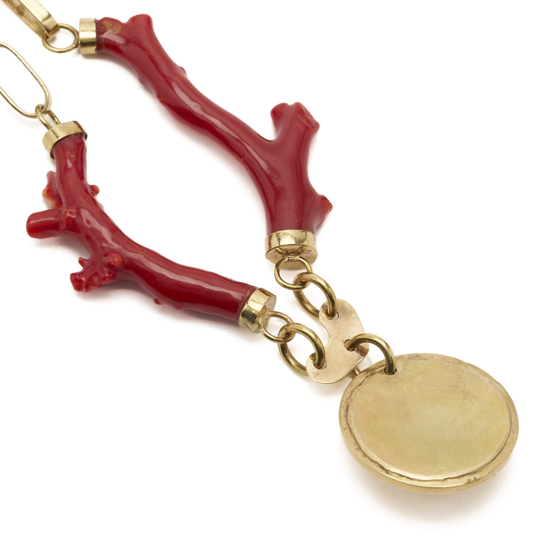 Lot 41: Handmade 14K & Red Branch Coral Necklace