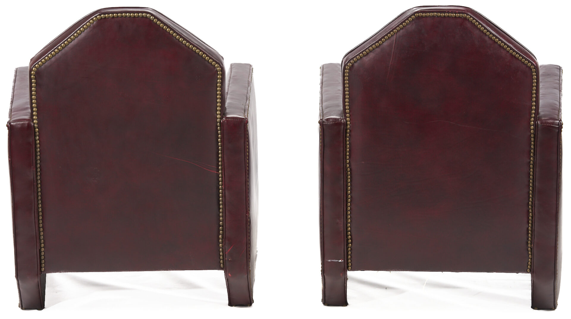 Lot 421: Pair French Art Deco Leather Club Chairs