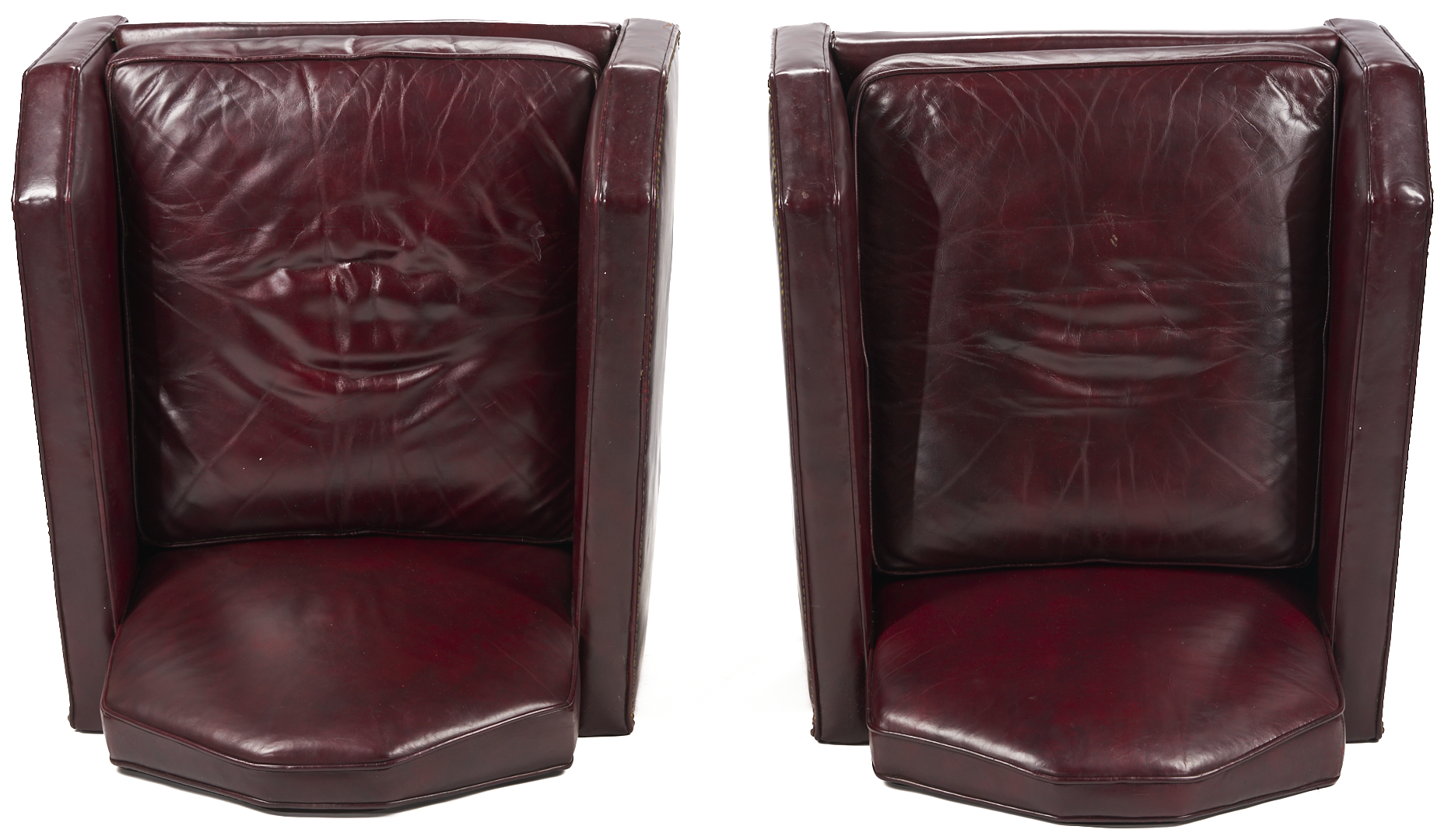 Lot 421: Pair French Art Deco Leather Club Chairs