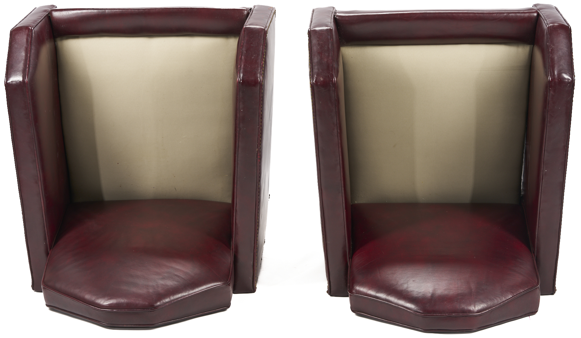 Lot 421: Pair French Art Deco Leather Club Chairs