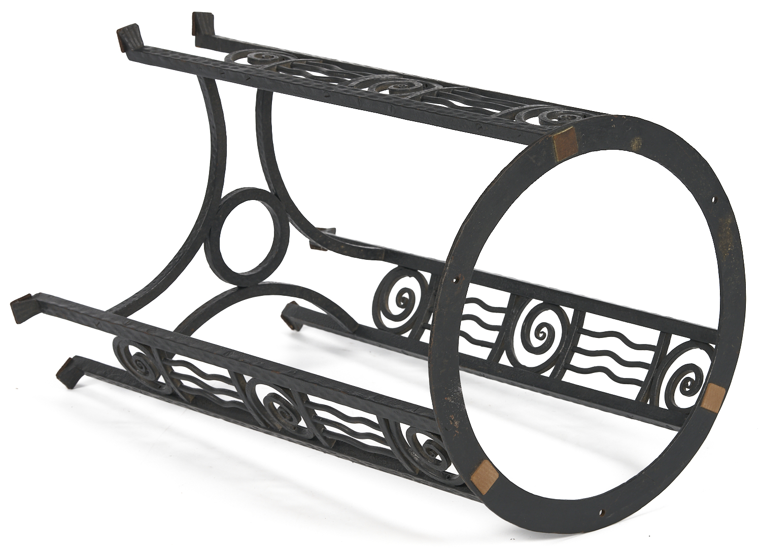 Lot 422: French Art Deco Hand Wrought Iron Table, poss. Edgar Brandt