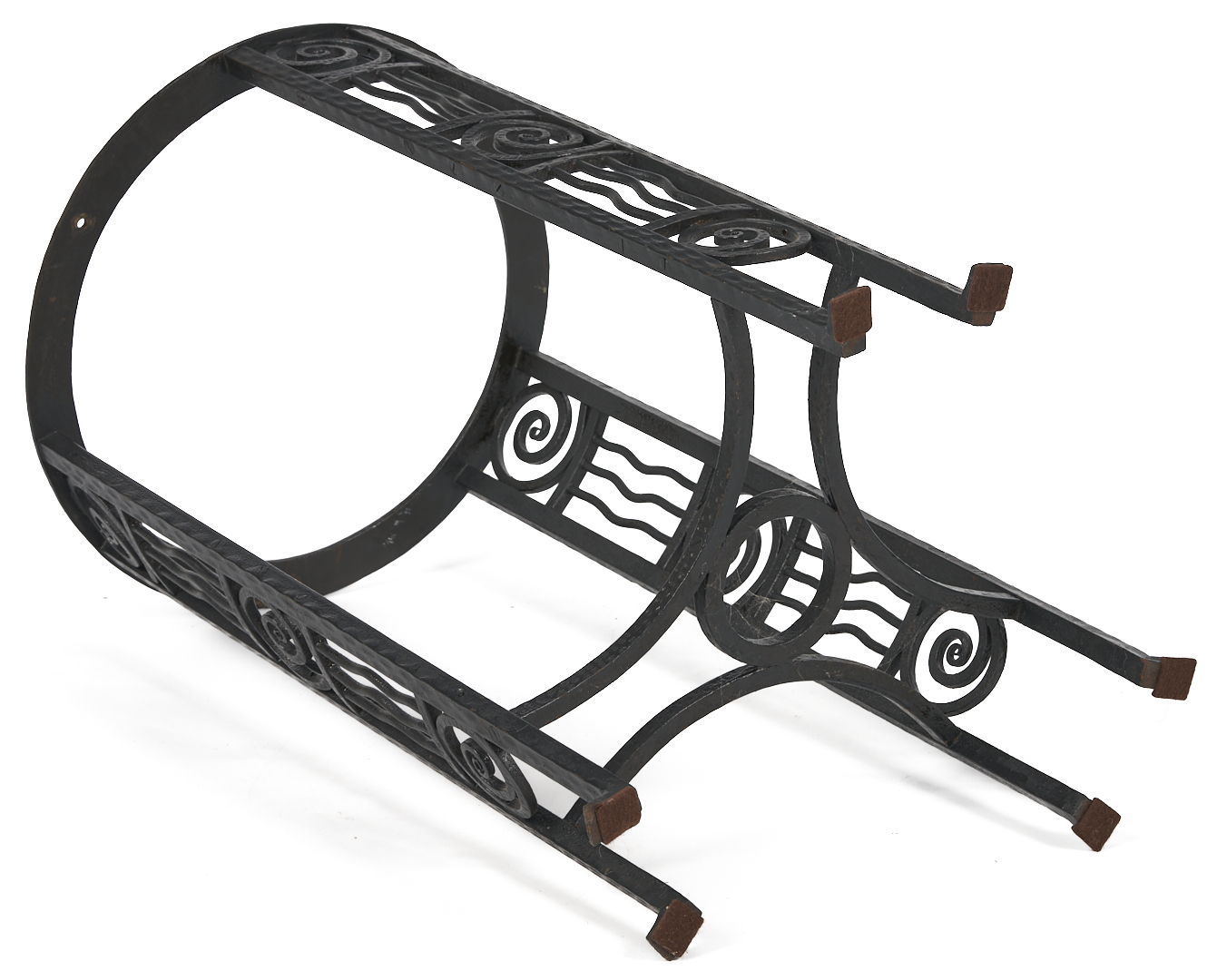 Lot 422: French Art Deco Hand Wrought Iron Table, poss. Edgar Brandt