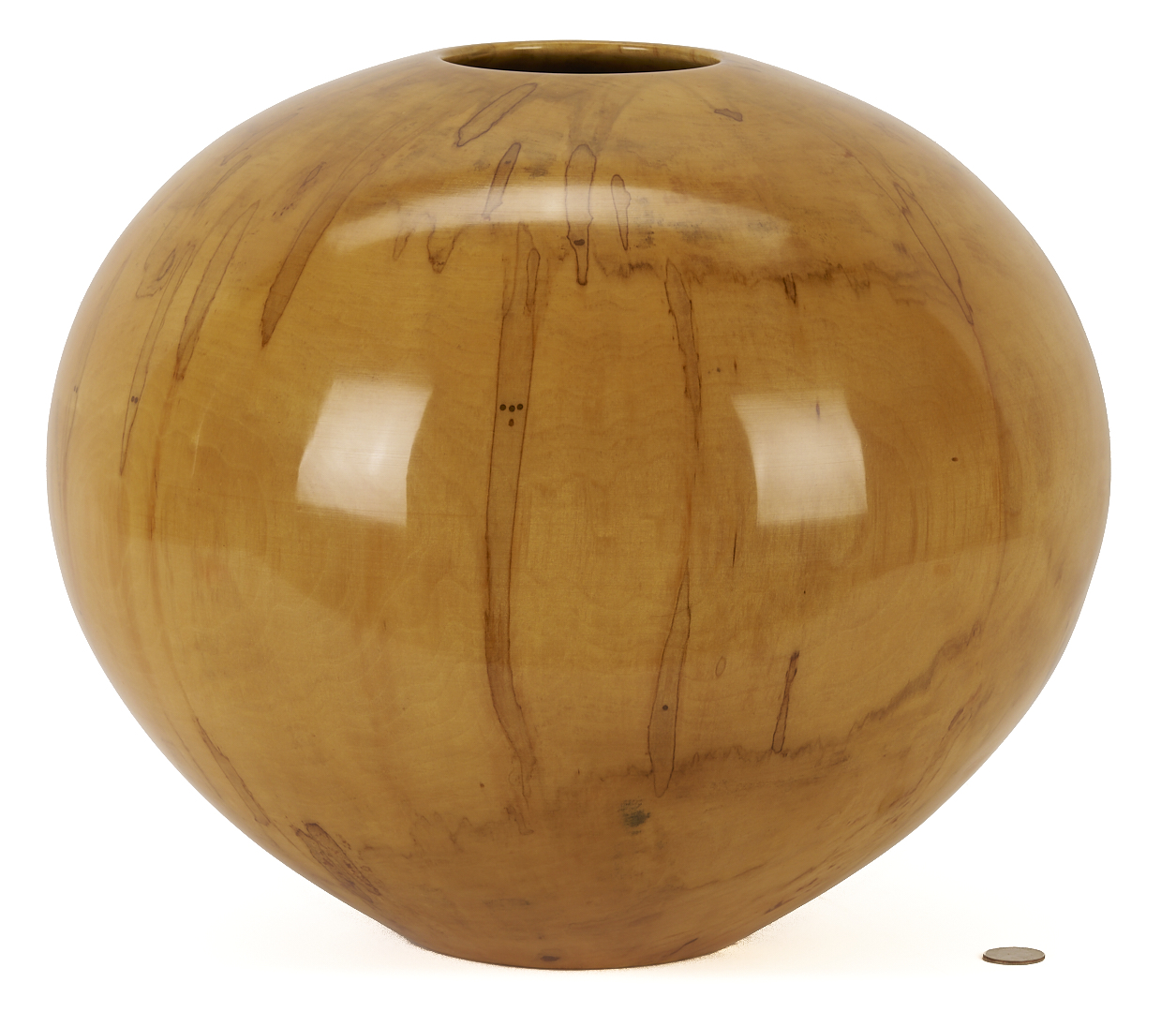 Lot 423: Large Philip Moulthrop Turned Ash Leaf Maple Vessel, c.1990s