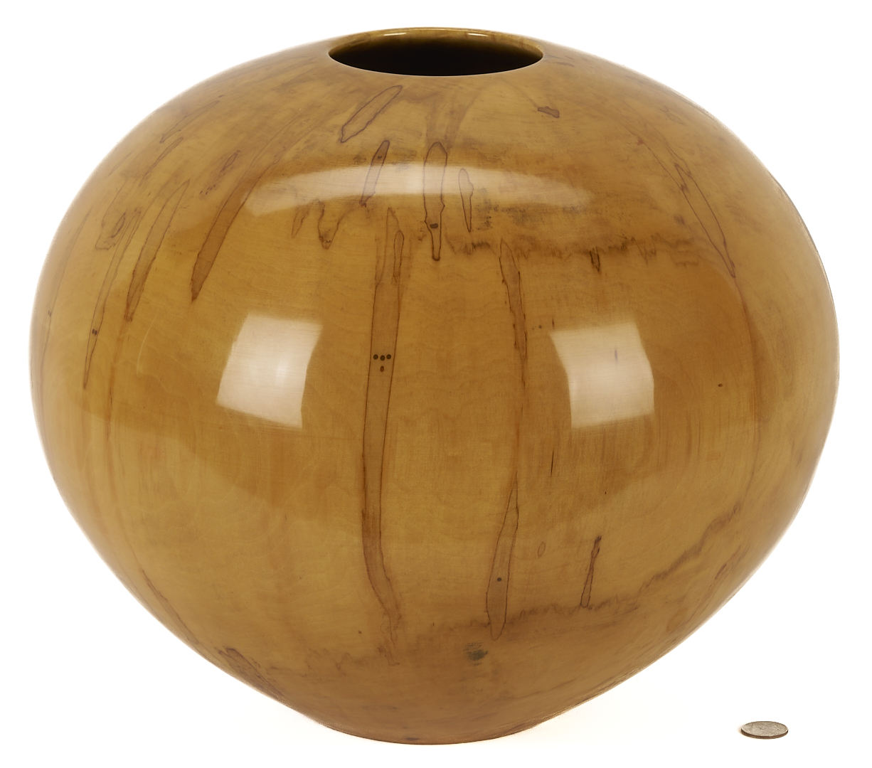 Lot 423: Large Philip Moulthrop Turned Ash Leaf Maple Vessel, c.1990s