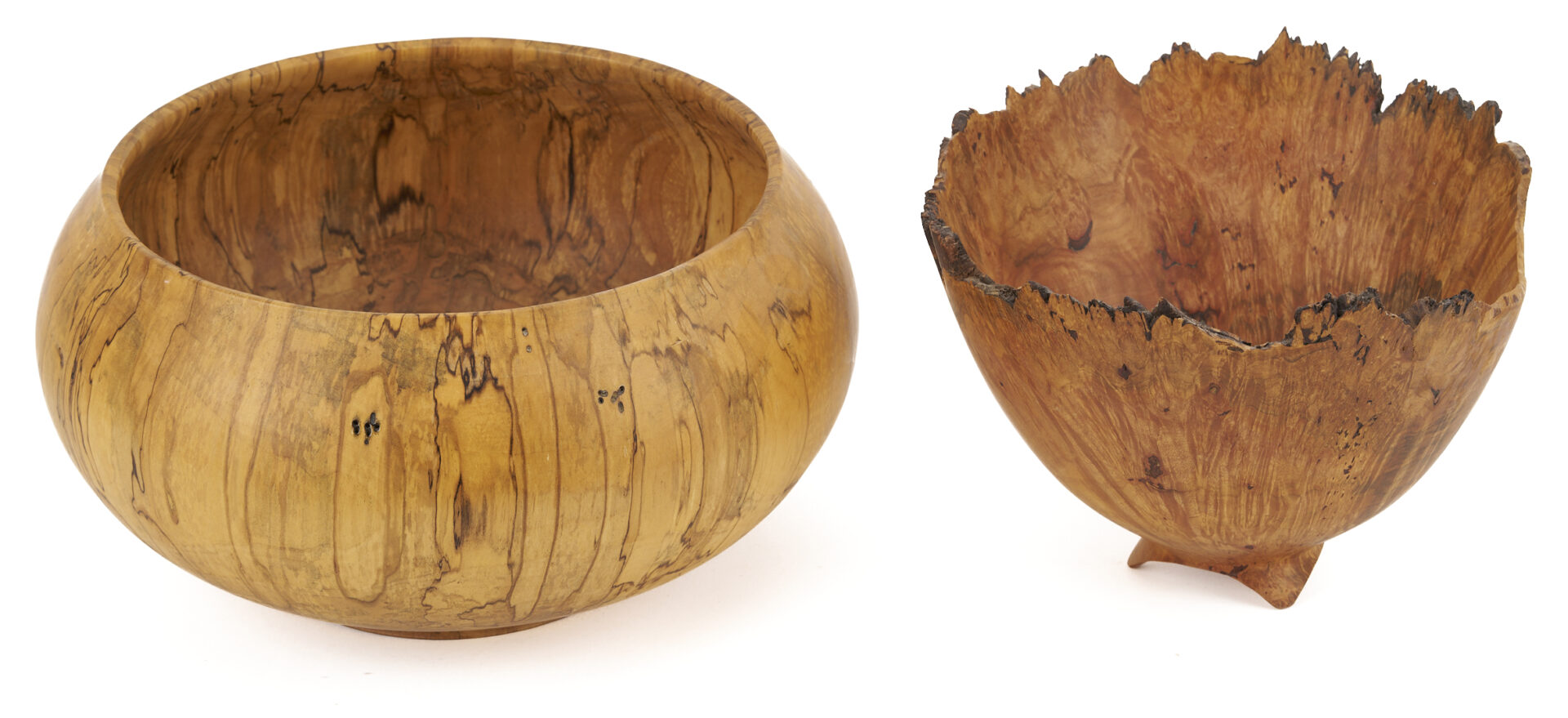 Lot 425: 5 Steve Noggle Signed Burl Bowls, Figured Maple & Spalted Ambrosia