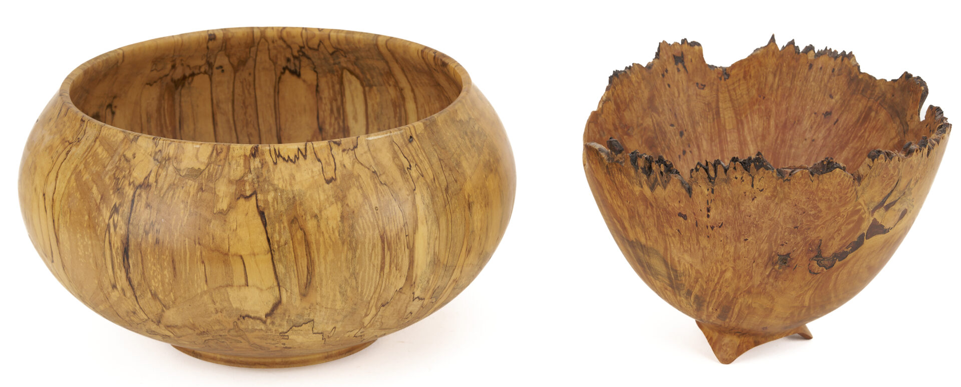 Lot 425: 5 Steve Noggle Signed Burl Bowls, Figured Maple & Spalted Ambrosia