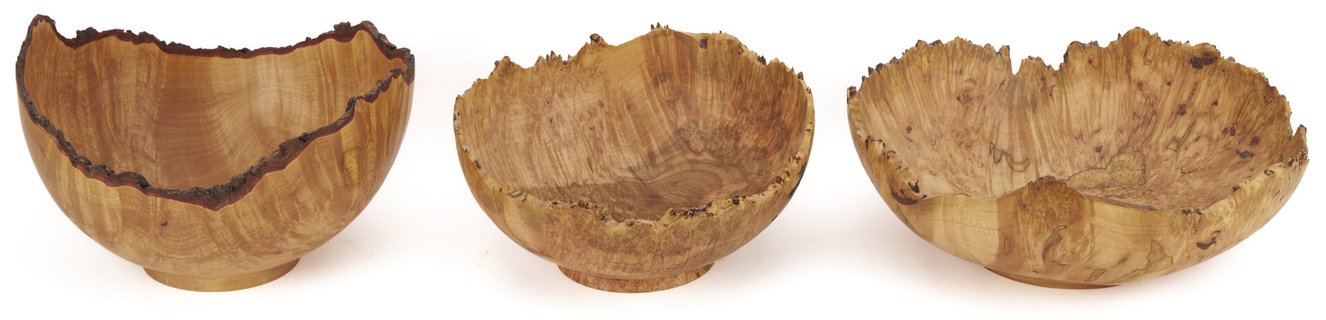 Lot 425: 5 Steve Noggle Signed Burl Bowls, Figured Maple & Spalted Ambrosia
