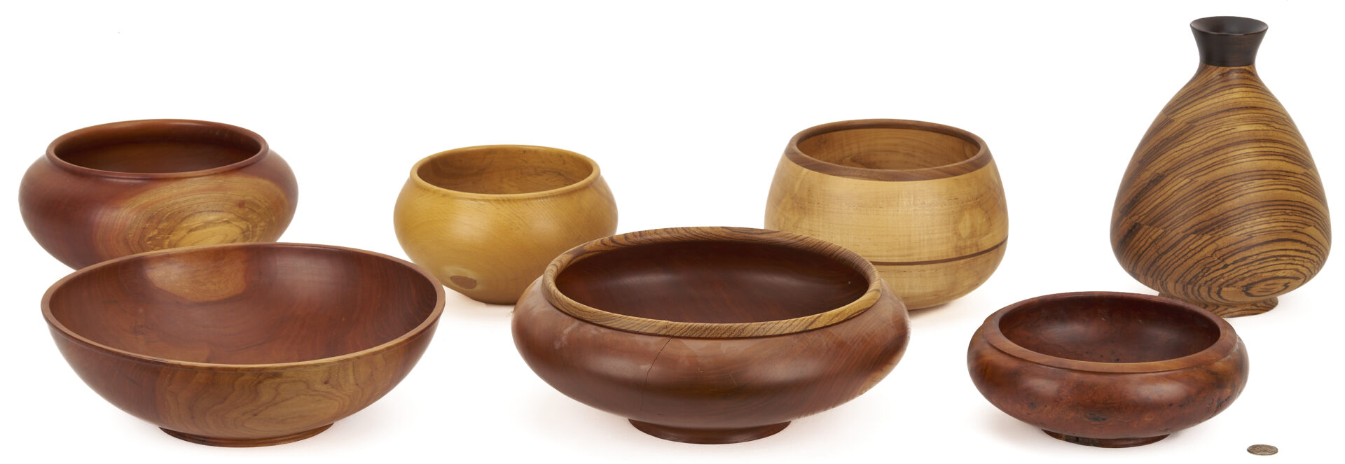 Lot 426: 7 Steve Noggle Signed Wooden Vessels