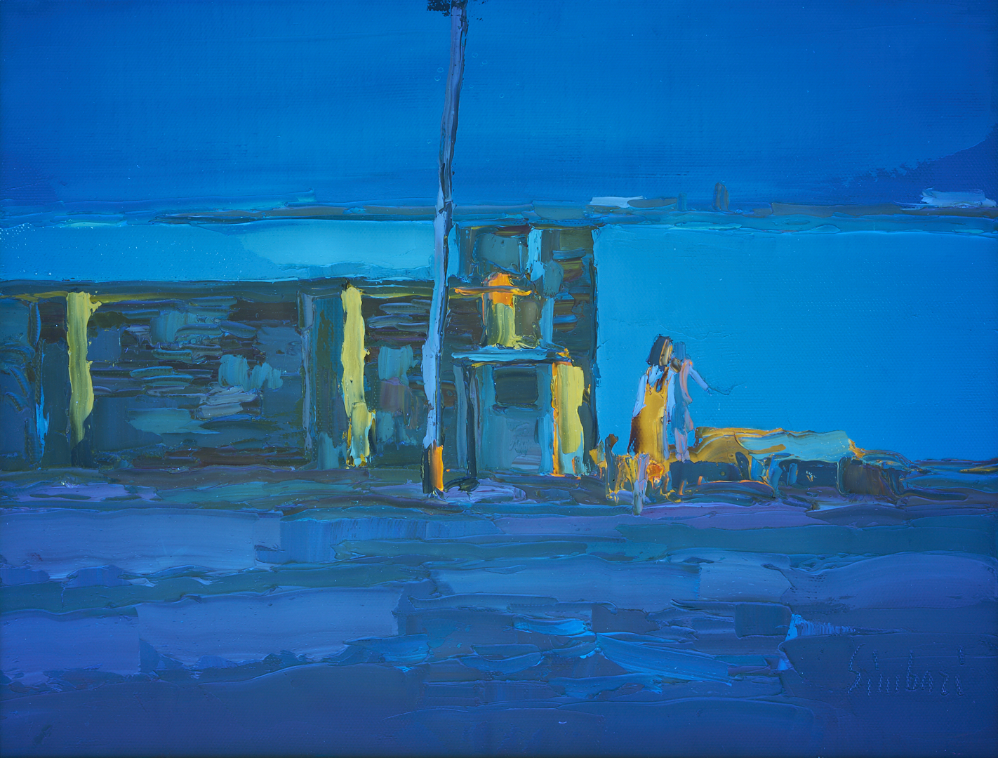 Lot 428: Nicola Simbari O/C Painting, In Riva al Mare