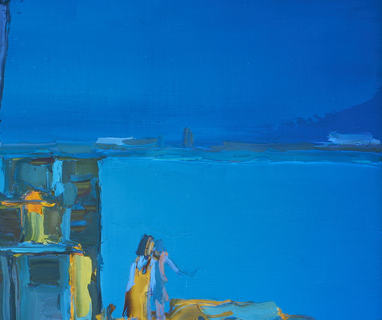 Lot 428: Nicola Simbari O/C Painting, In Riva al Mare
