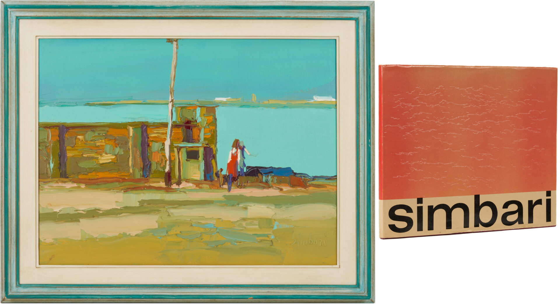 Lot 428: Nicola Simbari O/C Painting, In Riva al Mare