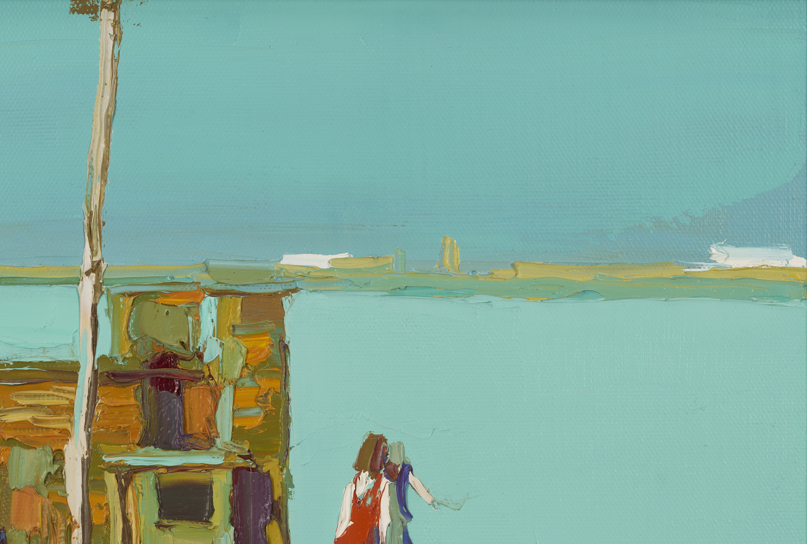 Lot 428: Nicola Simbari O/C Painting, In Riva al Mare