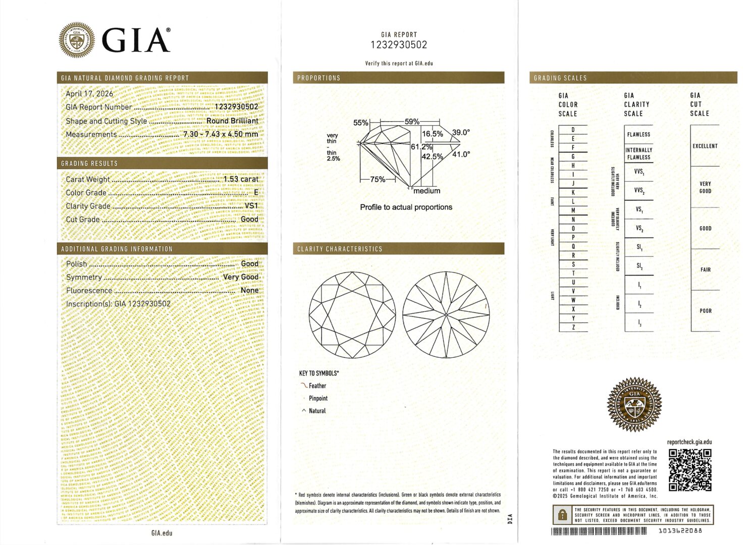 Lot 42: Ladies’ 1.5 Ct. Diamond & 18K Engagement Set, GIA Report