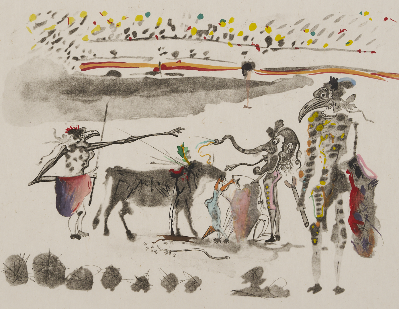 Lot 432: Salvador Dali Signed Etching, The Parrots from Surrealist Bullfighting