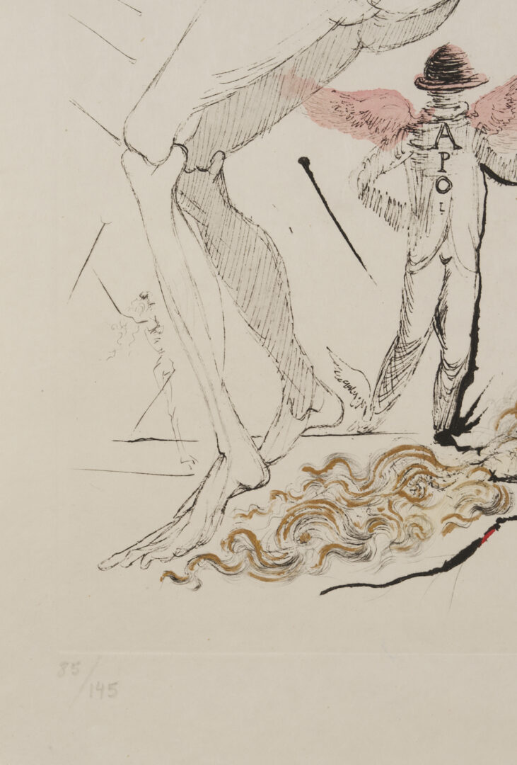 Lot 433: Salvador Dali Signed Etching, Nude w/ Snail from Poemes Secrets