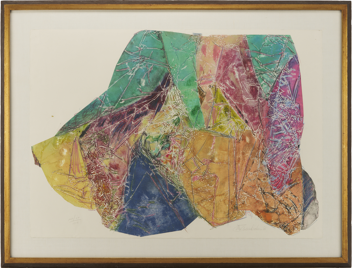 Lot 438: Large John Chamberlain Monotype, T.V. Christmas IMP/CP 1314