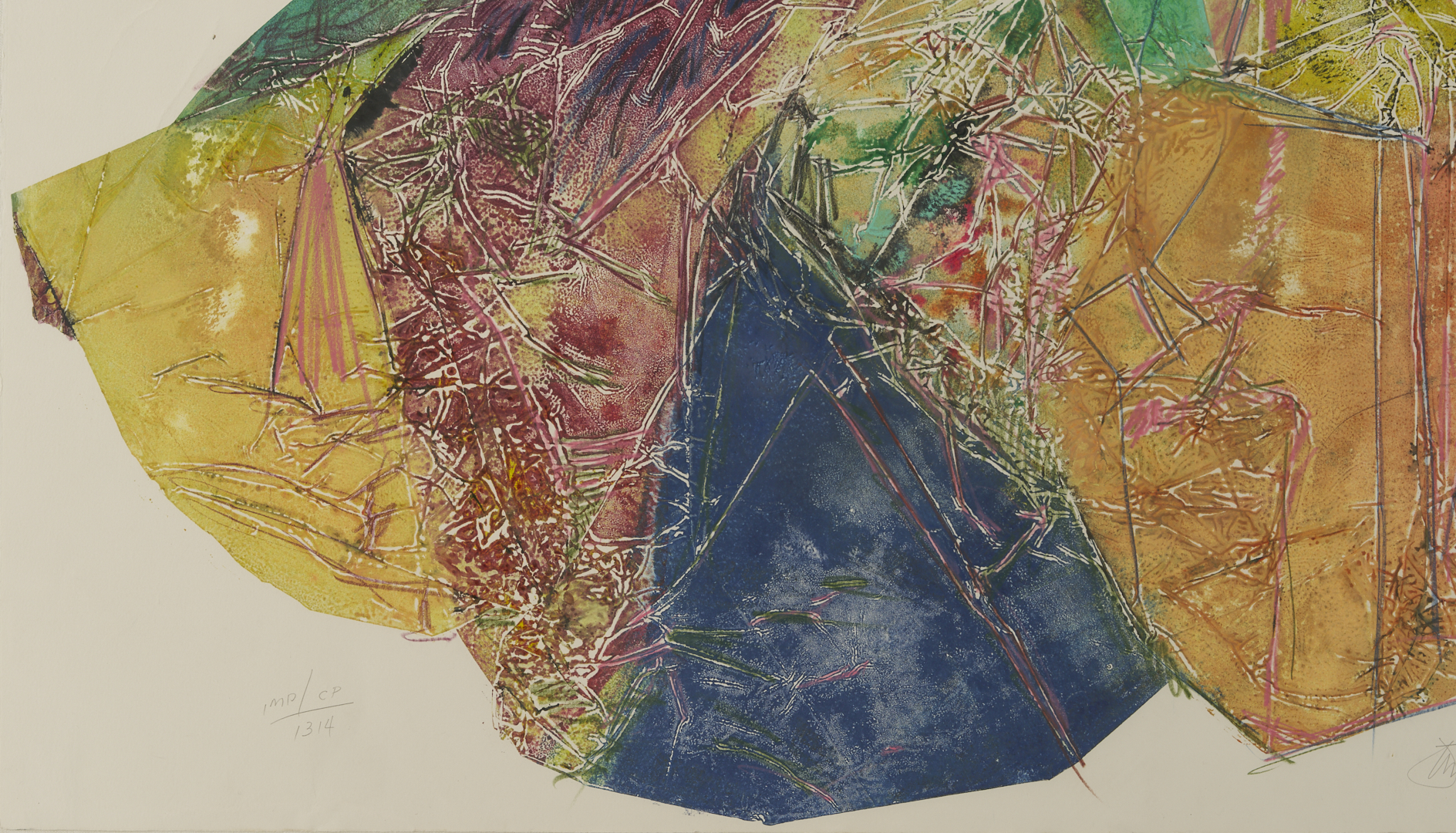Lot 438: Large John Chamberlain Monotype, T.V. Christmas IMP/CP 1314