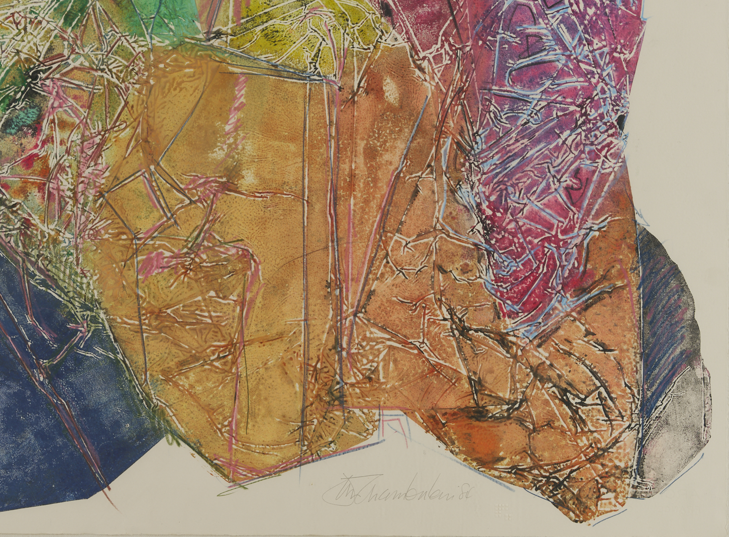 Lot 438: Large John Chamberlain Monotype, T.V. Christmas IMP/CP 1314