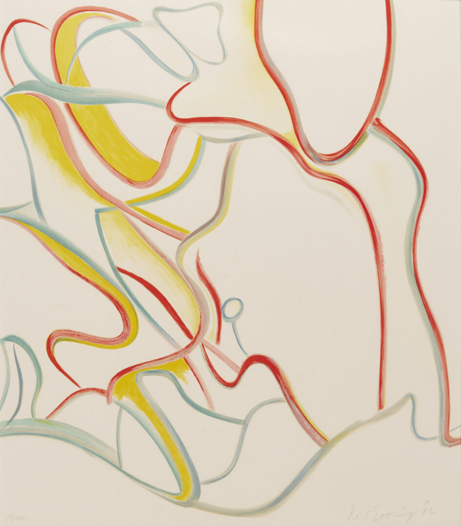Lot 439: Willem De Kooning Abstract Lithograph from Quatre Lithographies
